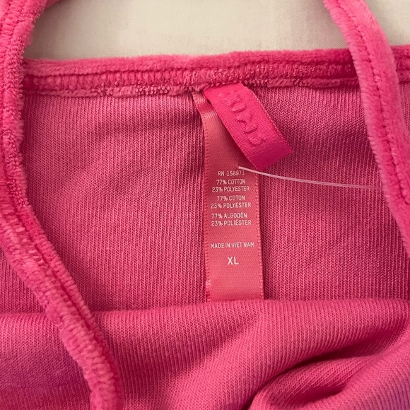 SKIMS VELOUR HOT PINK DRESS - Picture 2 of 3